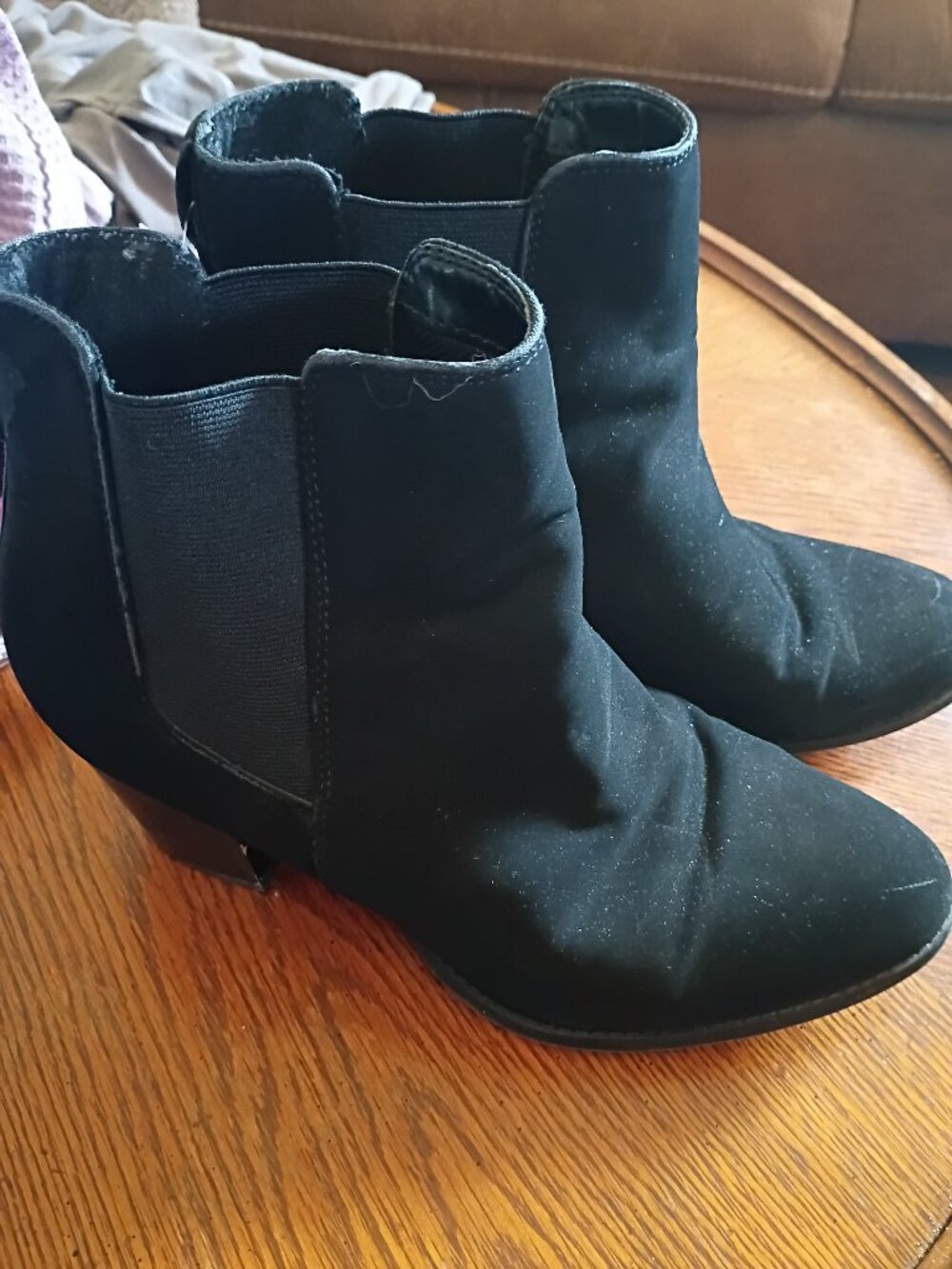 Soda Brand Black Suede Booties